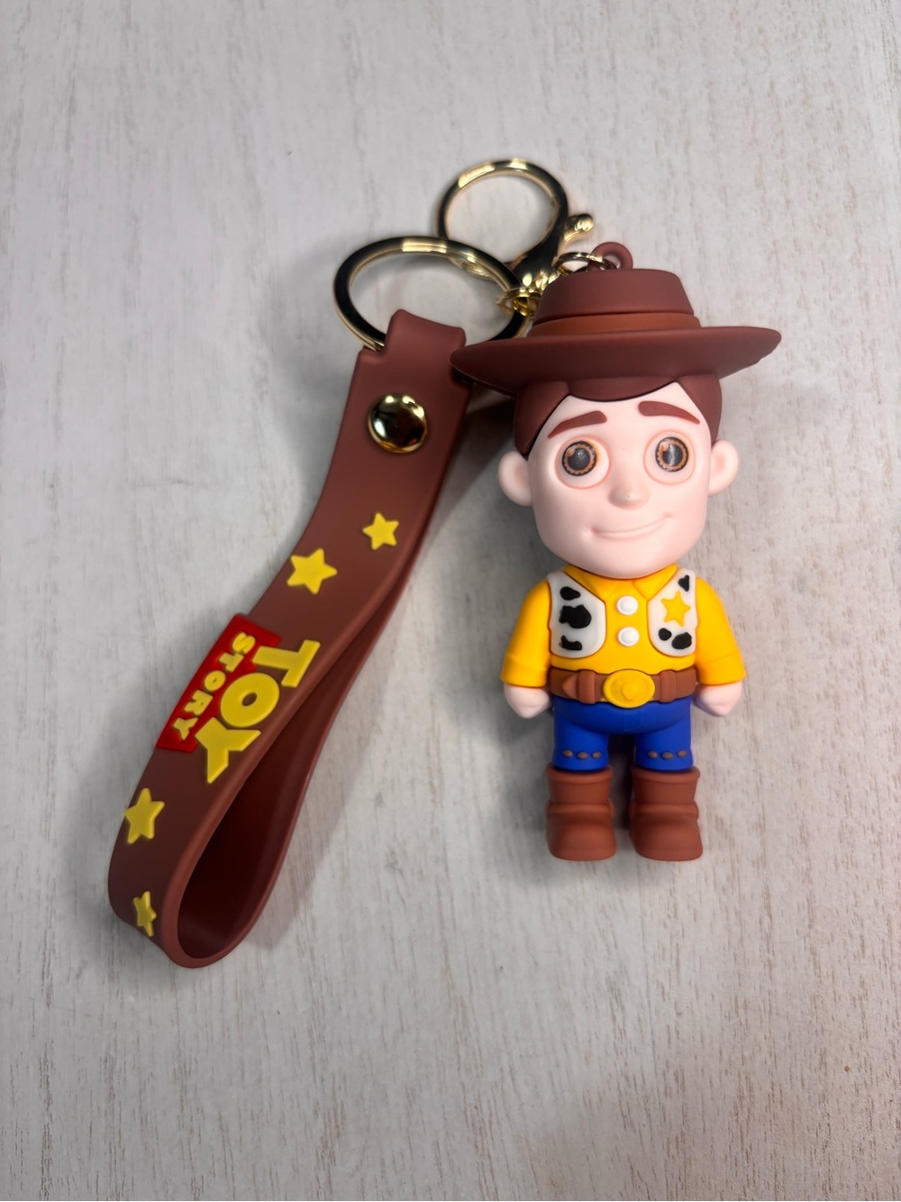 Toy Story Woody Inspired Keychain Charm Cowboy Character Wristlet Key Ring